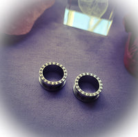 Diamantè Tunnels ↠ Silver & Clear ~ Pair