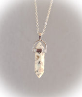 Dalmatian Jasper Crystal Necklace