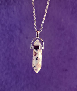 Dalmatian Jasper Crystal Necklace