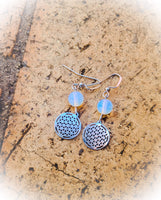 Seed Of Life Opalite Steel Earrings