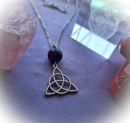 Amethyst Triquetra Crystal Necklace