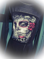 Day Of The Dead Mid Length Mesh Sleeve Dress