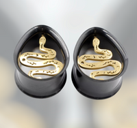Snake Teardrop Plugs ~ Pair