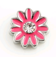 Hot Pink Flower Floating Charm