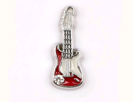 Red Guitar Floating Charm