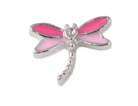 Pink Dragonfly Floating Charm