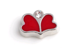 Hearts & Diamantè Floating Charm