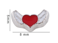 Winged Heart Floating Charm