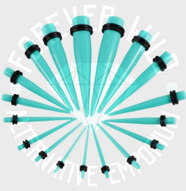 Acrylic Tapers ↠ Turquoise ~ Pair