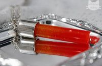 Orange Resin Cylinder Necklace