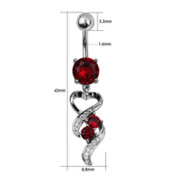 Heart Dangle Bellyring