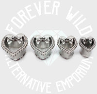 Skeleton Heart Tunnels ~ Pair