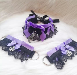 Amethyst Witch Collar & Cuffs Set