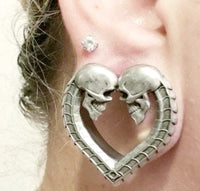 Skeleton Heart Tunnels ~ Pair