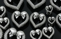 Skeleton Heart Tunnels ~ Pair