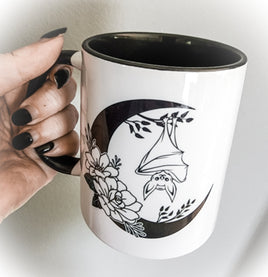 Bat Moon Black/White Mug