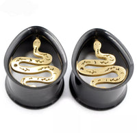Snake Teardrop Plugs ~ Pair
