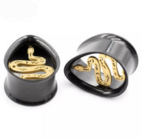 Snake Teardrop Plugs ~ Pair