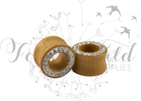 Diamanté Tunnels ↠ Light Brown Wood ~ Pair