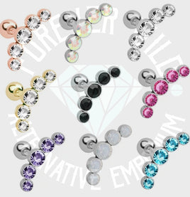 Diamantè Cluster Cartilage Bar