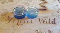 Glitter Liquid Plugs ↠ Blue ~ Pair