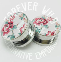 Floral Plugs ~ Pair