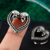 Skeleton Heart Tunnels ~ Pair