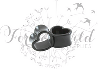 Acrylic Heart Tunnels ↠ Black ~ Pair
