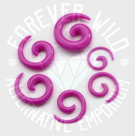 Purple Acrylic Spirals (Pair)