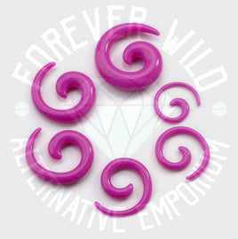 Acrylic Spirals ↠ Purple ~ Pair
