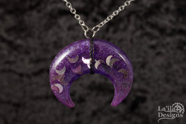 Purple Crescent Moon Necklace