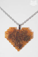 Pixelated Coffee Heart Necklace