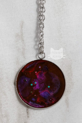 Dark Pink & Purple Abstract Necklace