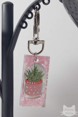 Pink Haworthia Handbag Charm