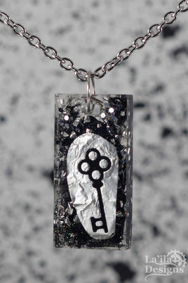 Black & Silver Key Necklace