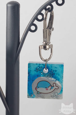 Waving Whale Handbag Charm