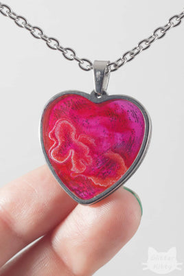 Pink Heart Abstract Necklace