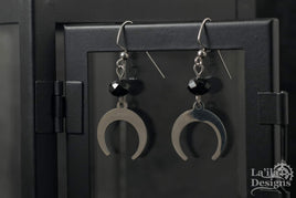 Double Horn Steel Earrings