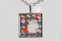 Strawberries & Cream Bunny Necklace