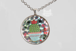 Holographic Cactus Necklace