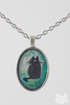 Green Kitty Necklace