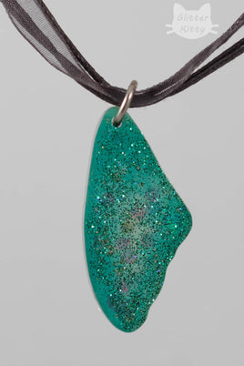 Wing Necklace With Chunky Glitter