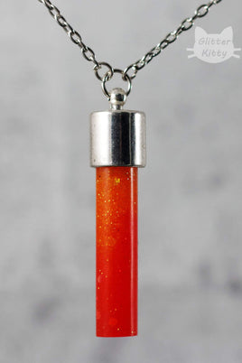 Orange Resin Cylinder Necklace