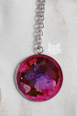 Pink & Purple Abstract Necklace